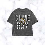 Game Day on Pepper Gray Comfort Colors Brand Cropped Tee