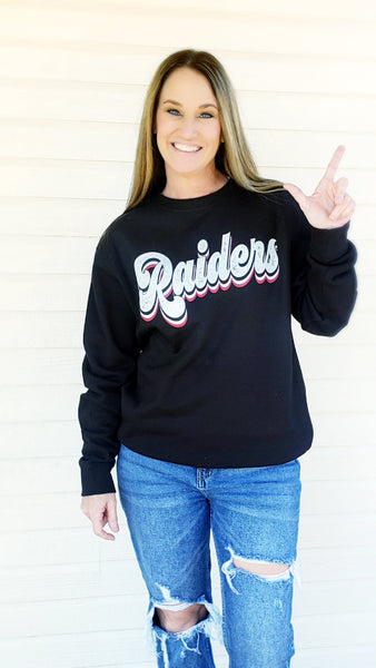 Vintage Raiders on Black Sweatshirt (Fits True to Size)