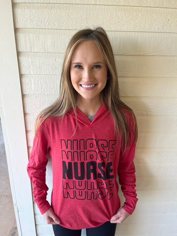 Nurse Hooded Long Sleeve Tee